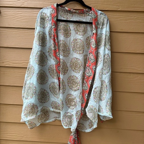 SAACHI Tie Front Botanical Kimono OS - Picture 4 of 7